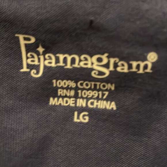 Pajamagram Brand NWT Women's Large Long Sleeve Top/Pants Set Navy & White - Picture 6 of 6